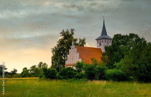 Obraz na płótnie Dorfkirche Criewen, Nationalpark Unteres Odertal, Brandenburg, Deutschland w salonie