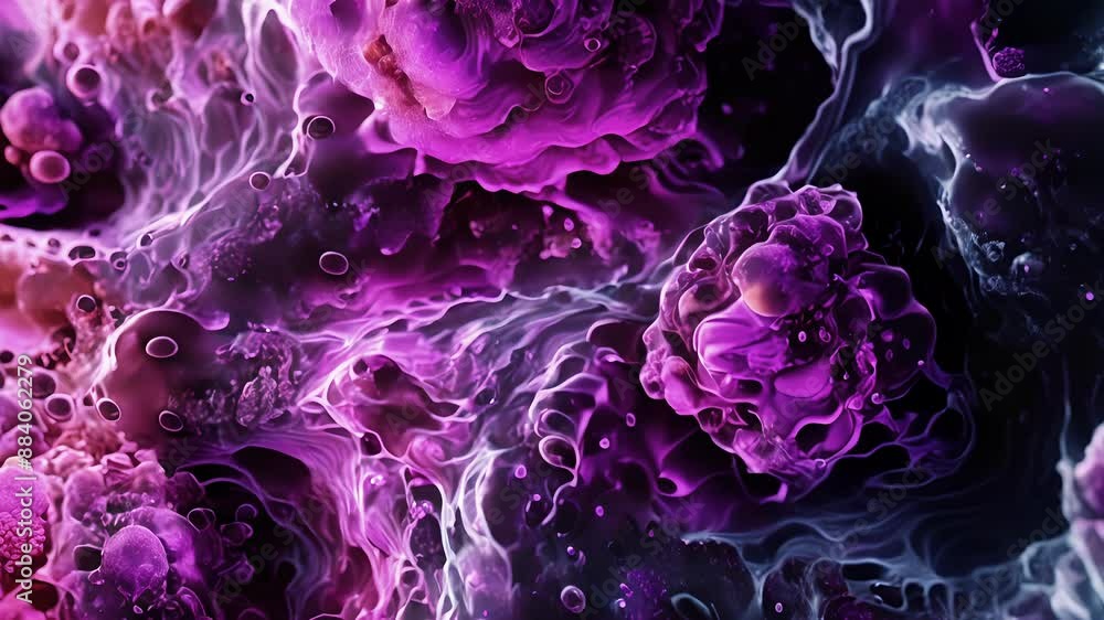 An electron microscope image of dermal macrophages specialized cells in the dermis layer that engulf and destroy foreign invaders. An electron microscope image of dermal macrophages specialized cells in the dermis layer that engulf and destroy foreign invaders.