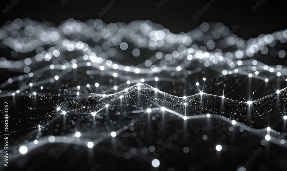 Obraz premium Low-poly abstract line structures network connections represent a conceptual framework.