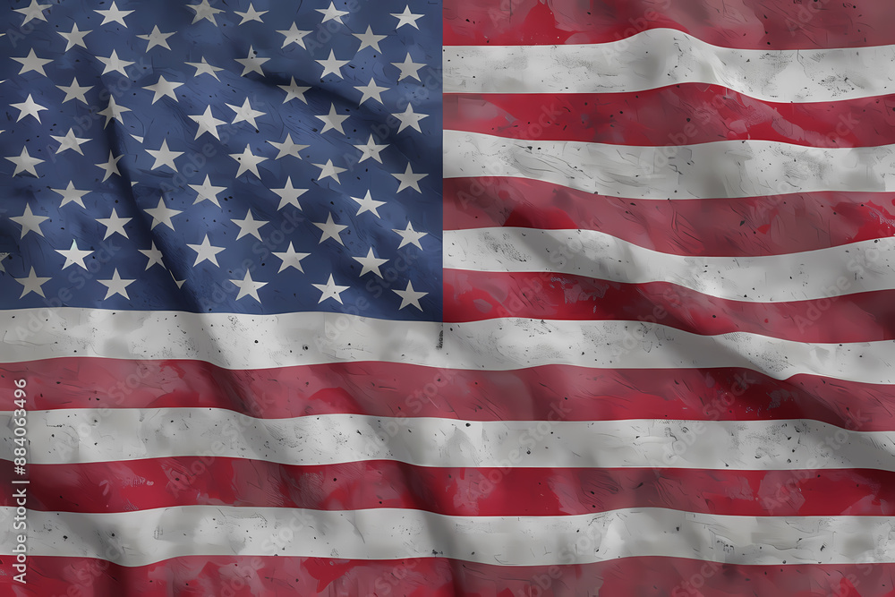 Obraz premium Waving American Flag