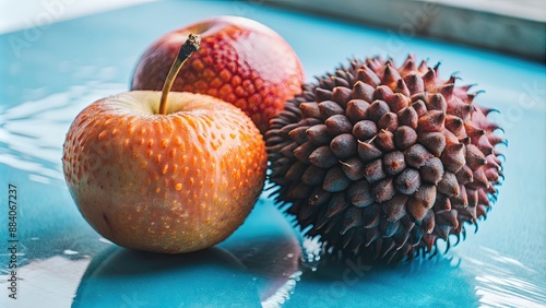 Close-up of a refreshing Pomerac fruit chow with syzygium Malay apple, a popular Trinidad and Tobago food , tropical photo