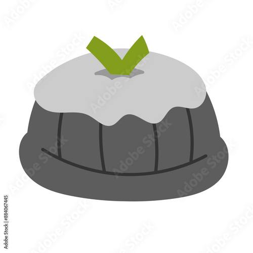 Gambar kue putu ayu ketan hitam, black putu ayu cake vector illustration, indonesian tradtional snack, jajanan pasar tradisional