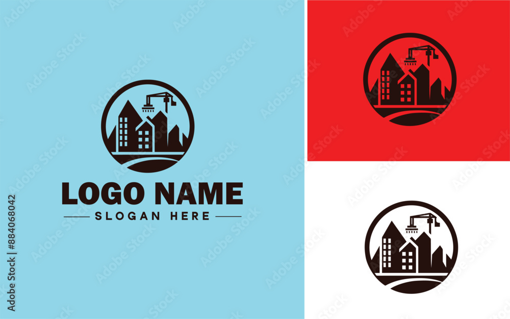 Construction icon Building Creation Development flat logo sign symbol editable vector Construction icon Building Creation Development flat logo sign symbol editable vector