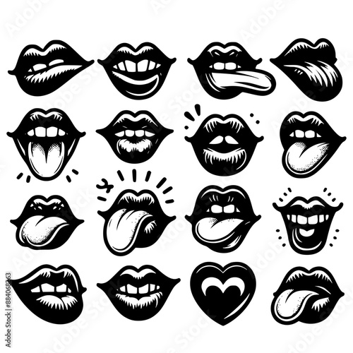 Wallpaper Mural set of lips Torontodigital.ca