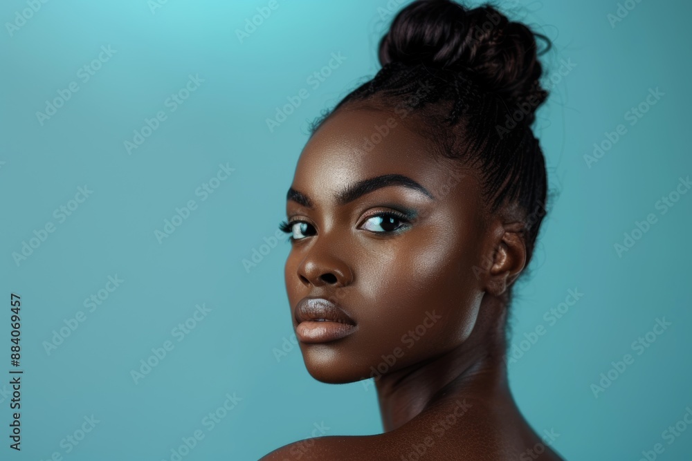 On a white studio background, thinking, hair care, and women with cosmetics, beauty, and dermatology. Female model, texture, or wellbeing, bare, choose aesthetic or natural treatment On a white studio background, thinking, hair care, and women with cosmetics, beauty, and dermatology. Female model, texture, or wellbeing, bare, choose aesthetic or natural treatment