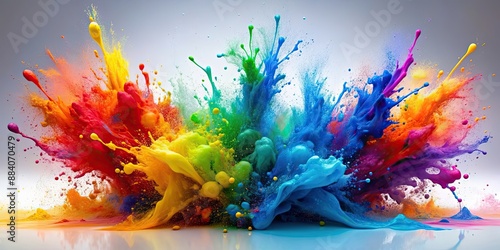 Vibrant paint splashes in motion creating a colorful explosion , vibrant, paint, splashes, motion, colorful, explosion, abstract