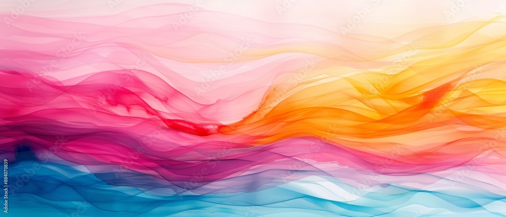 Vibrant abstract wave design with flowing colorful gradients in pink, orange, yellow, and blue, perfect for background and creative projects. Vibrant abstract wave design with flowing colorful gradients in pink, orange, yellow, and blue, perfect for background and creative projects.
