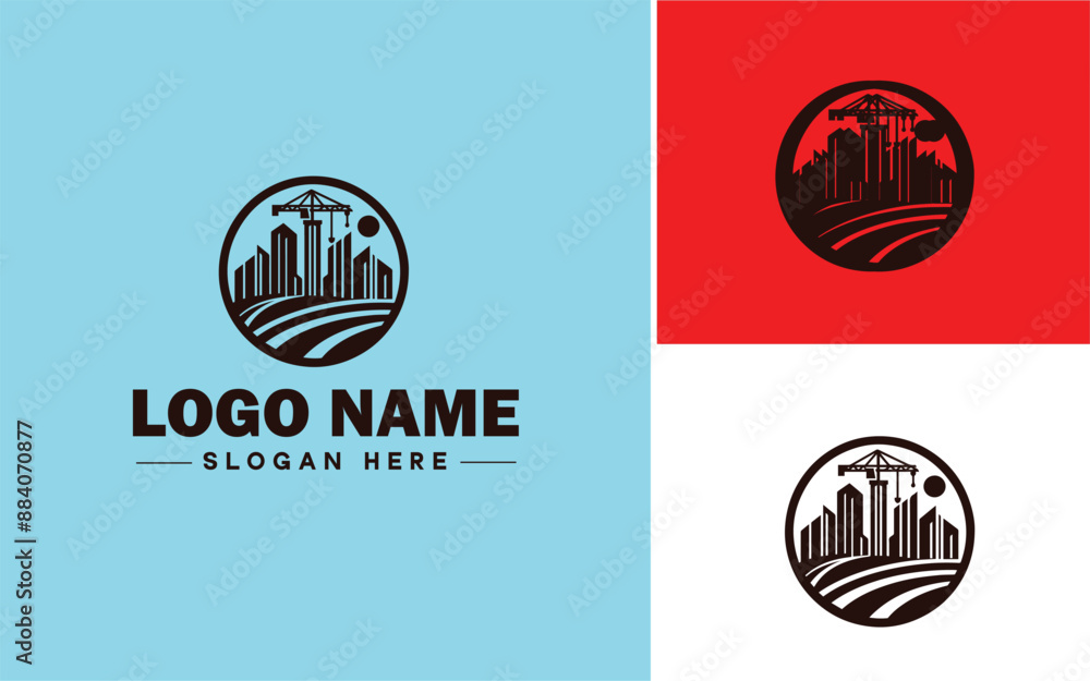 Construction icon Building Creation Development flat logo sign symbol editable vector Construction icon Building Creation Development flat logo sign symbol editable vector