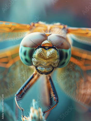 Close-up of Dragonfly's Compound Eyes