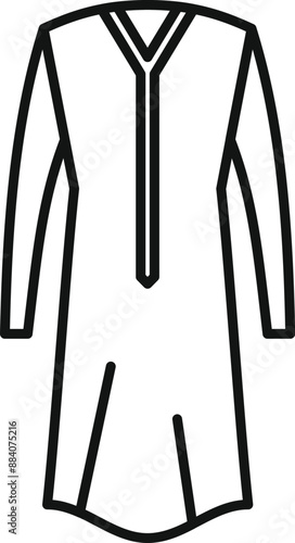 Line drawing of a thobe dress, highlighting the simplicity and elegance of this traditional garment