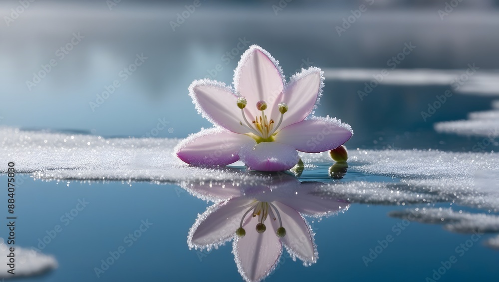 delicate flowers that bloom gracefully over a calm lake. delicate flowers that bloom gracefully over a calm lake.