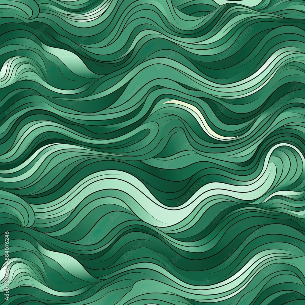 Abstract Green Wavy Lines Pattern. Abstract Green Wavy Lines Pattern.
