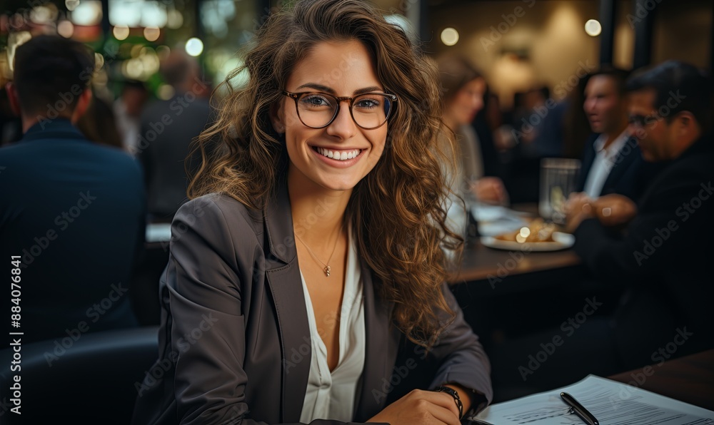 Woman Dining at Restaurant Table Woman Dining at Restaurant Table