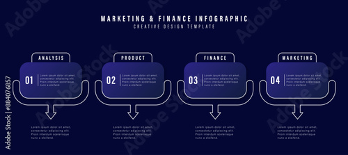 Timeline infographic template. 4 Step timeline journey, calendar Flat simple infographics design template. presentation graph. Business concept with 4 options, vector illustration.
