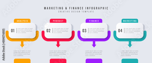 Timeline infographic template. 4 Step timeline journey, calendar Flat simple infographics design template. presentation graph. Business concept with 4 options, vector illustration.