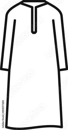 Traditional muslim man dress thobe jubba dishdasha kandura outline icon showing cultural clothing