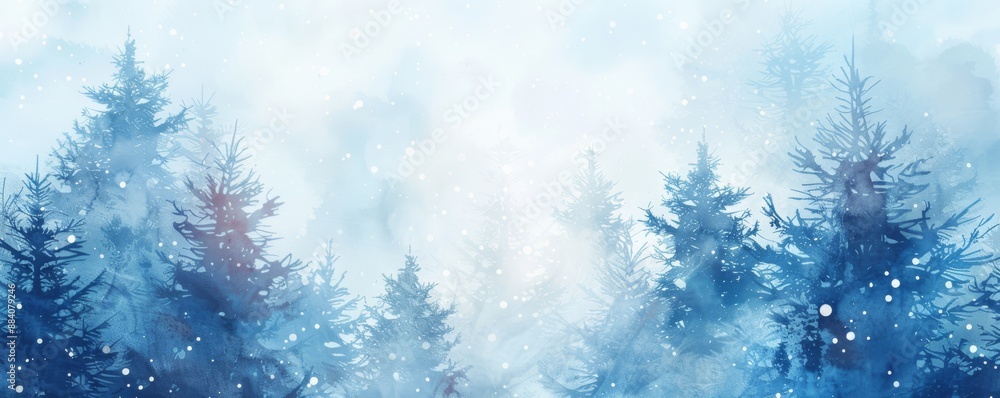 Winter landscape with snow-covered pine trees in foggy weather, creating a serene and tranquil forest scene ideal for seasonal and nature themes. Winter landscape with snow-covered pine trees in foggy weather, creating a serene and tranquil forest scene ideal for seasonal and nature themes.