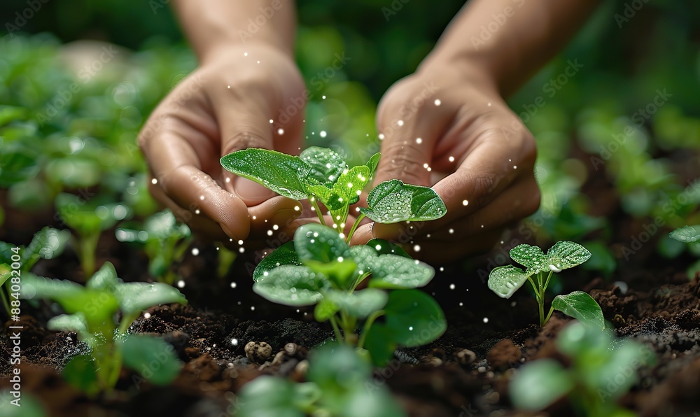 Green plant farming technology forms the background of smart agriculture 5.0. Green plant farming technology forms the background of smart agriculture 5.0.