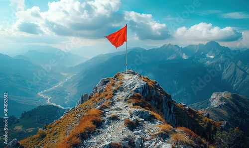 In the journey of business, the path to success is like a mountain climbing route to the summit, with each flag on the mountaintop representing a step in progress.