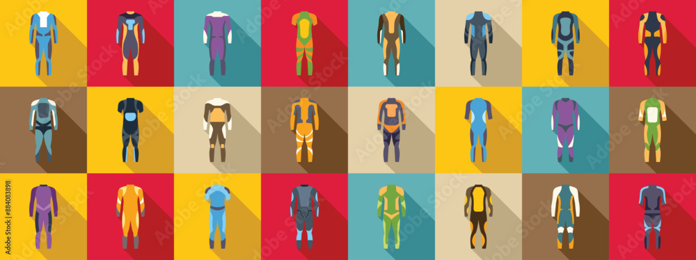 Φωτογραφία Wetsuit icons set