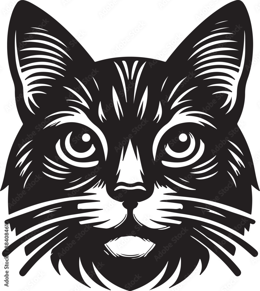 cute cat head silhouette vector bundle cute cat head silhouette vector bundle