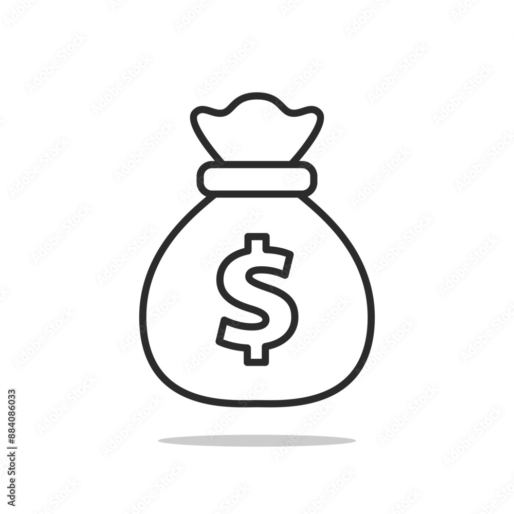 Money bag Icon. Vector editable stroke illustration. Bag of money. Money bag Icon. Vector editable stroke illustration. Bag of money.