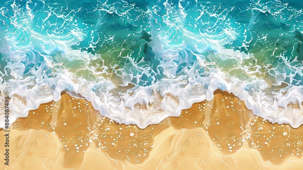 Fototapeta premium Tranquil Beach Waves on Smartphone Wallpaper