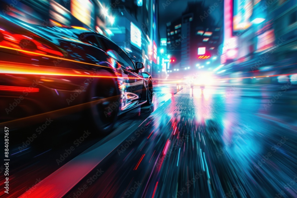 Car motion trails. Speed light streaks background with blurred fast moving light effect. dynamic flash effects city road Car motion trails. Speed light streaks background with blurred fast moving light effect. dynamic flash effects city road