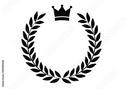 王冠と月桂樹のシンプルなランキングフレームキング