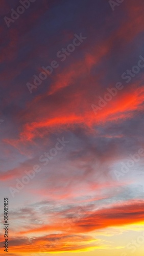 red sunset sky with clouds