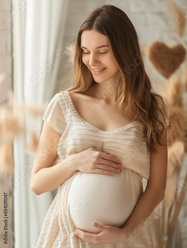 Free Download Healthy Pregnancy Concept: Vitamin B9 for Fetal Growth, Baby Health, 3D Render - GFXLoad