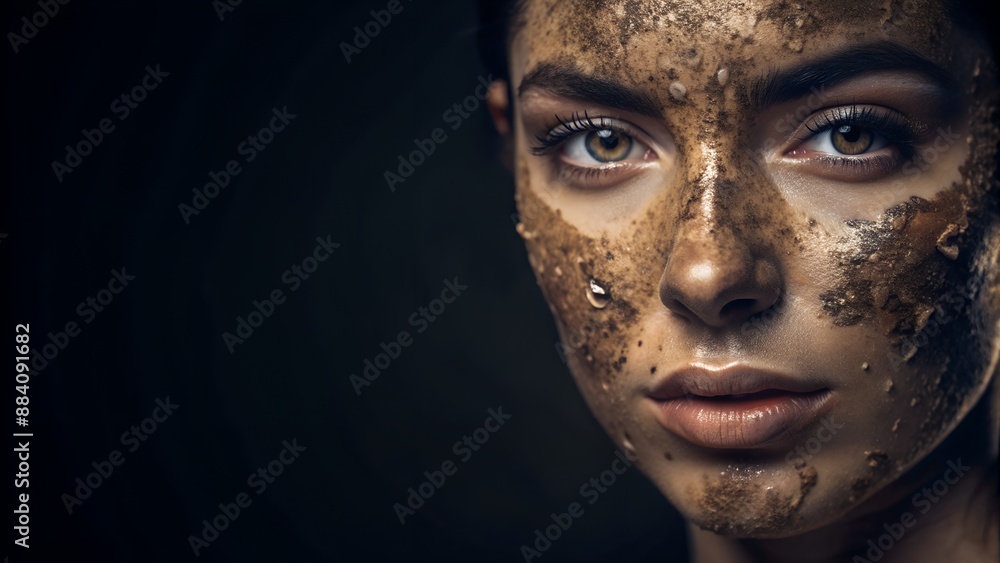 Fototapeta premium Detailed Capture of Exfoliated and Glowing Facial Skin. Perfect for: Skincare Ads, Beauty Blogs, Health Magazines