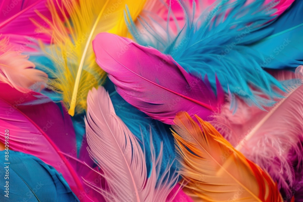 Fototapeta premium Colorful feather background for design use