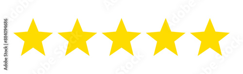 Five Stars Customer Rating Feedback Isolated Vector Illustration