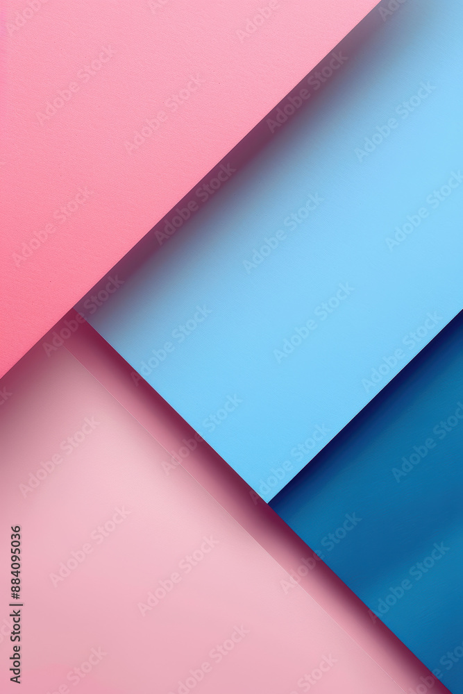 Abstract background with overlapping pastel pink and blue paper layers creating geometric shapes and a modern, minimalist aesthetic. Abstract background with overlapping pastel pink and blue paper layers creating geometric shapes and a modern, minimalist aesthetic.