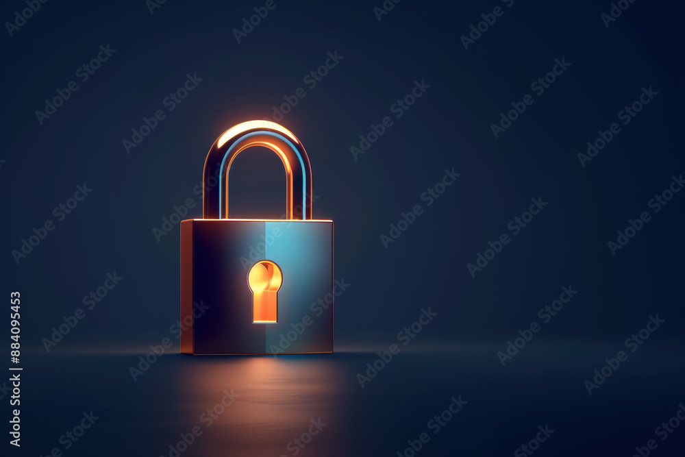 A glowing padlock against a dark background, symbolizing security, protection, and privacy. High-quality illustration ideal for cybersecurity concepts. A glowing padlock against a dark background, symbolizing security, protection, and privacy. High-quality illustration ideal for cybersecurity concepts.