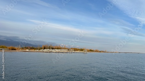 landscape of the autumn trees and lake