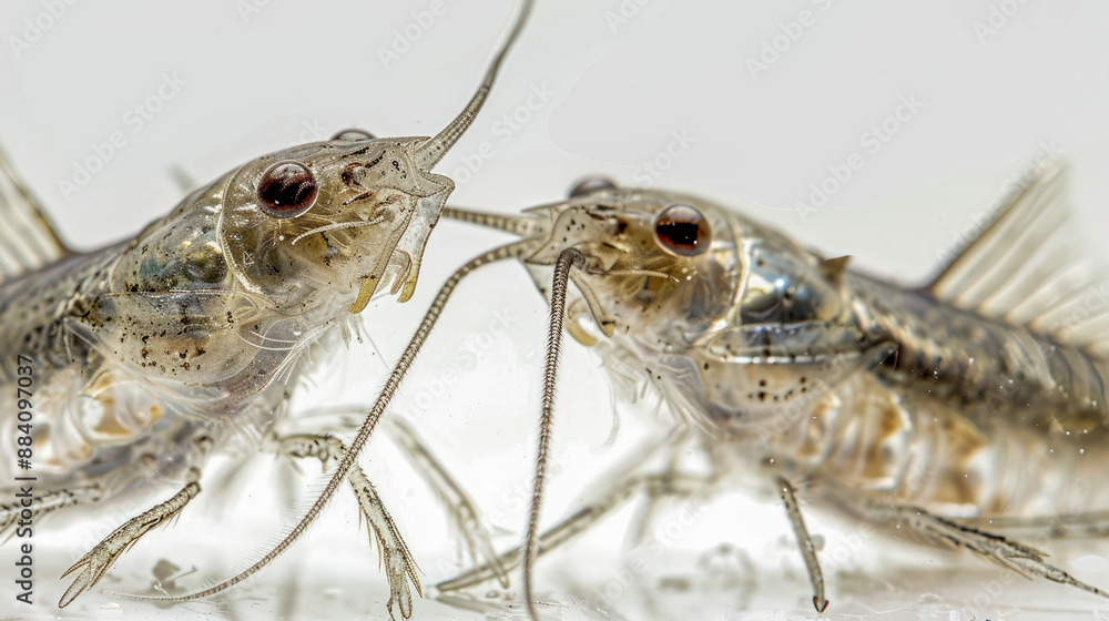 Close-Up of Two Silverfish Insects Close-Up of Two Silverfish Insects