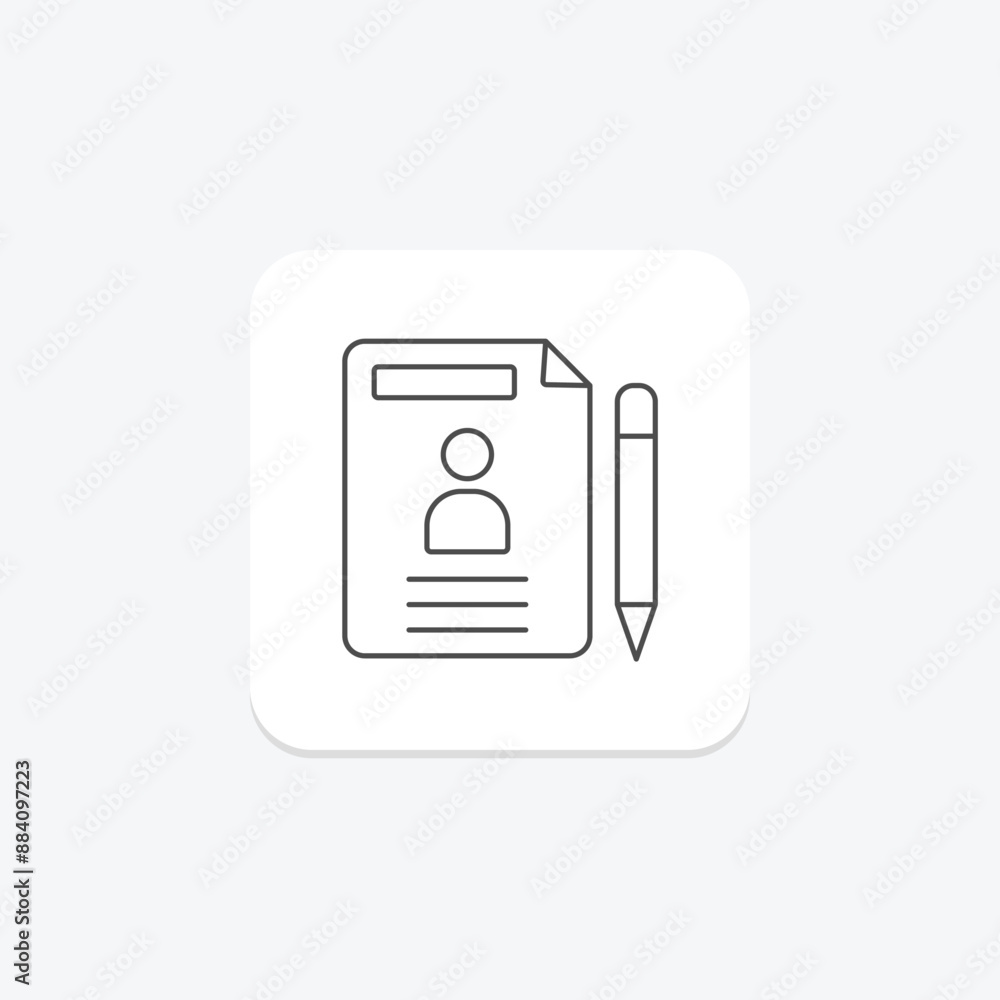 Portfolio thinline icon , vector, pixel perfect, illustrator file