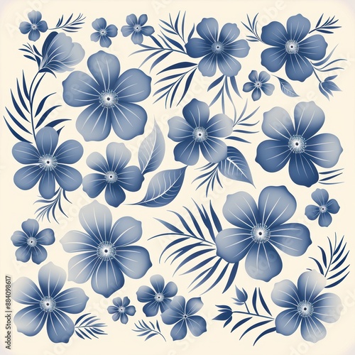 Blue Floral Pattern