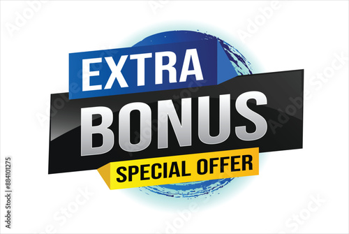 extra bonus word concept vector illustration with lines 3d style for social media landing page, template, ui, web, mobile app, poster, banner, flyer, background, gift card, coupon, label, wallpaper

