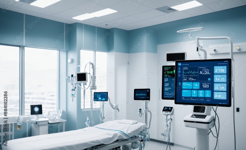 High-Tech Operating Room with Advanced Medical Equipment High-Tech Operating Room with Advanced Medical Equipment