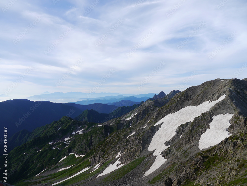 Obraz premium 北アルプスの名峰「槍ヶ岳」