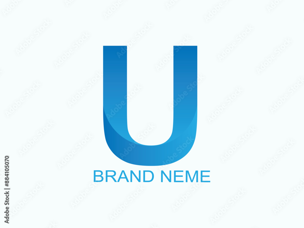 Gradient U logo design Gradient U logo design