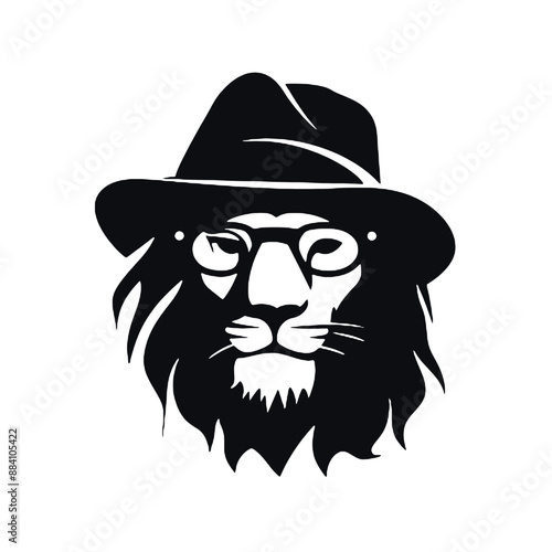 Lion silhouette. isolated on white background. Vector illustration