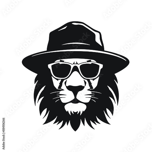 Lion silhouette. isolated on white background. Vector illustration