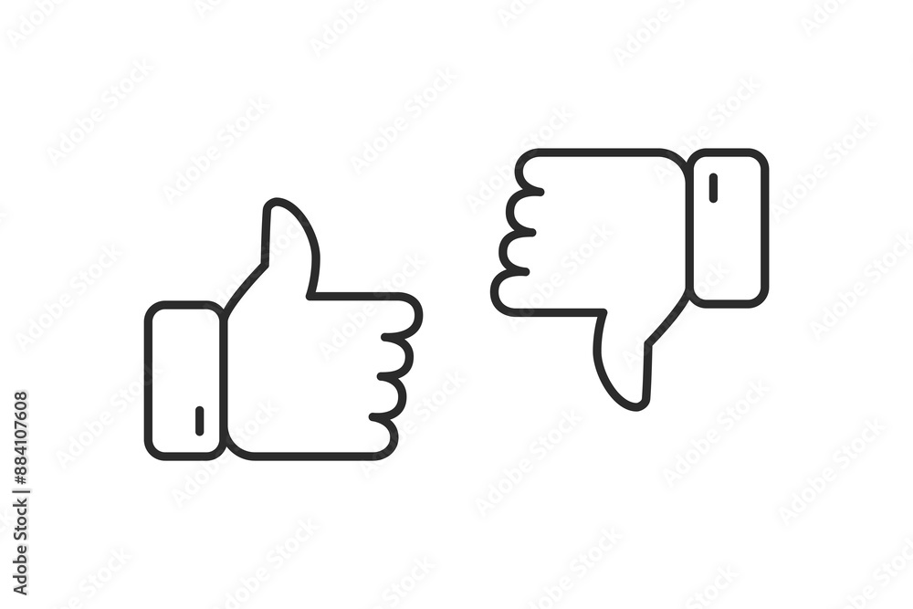 Like and Dislike icon. Thumb up and down. Like and Dislike icon. Thumb up and down.
