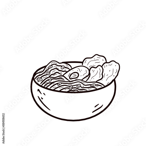 Ramen Noodle outline 