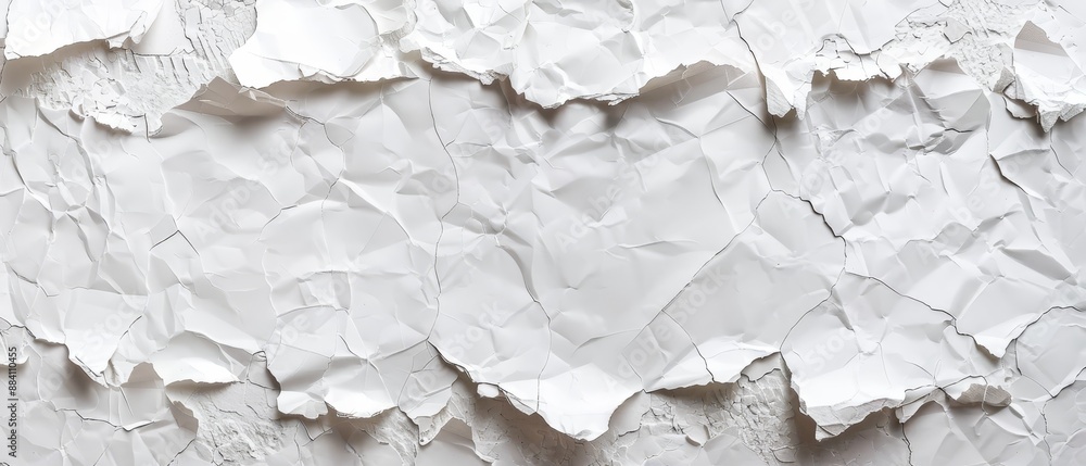 A tight shot of a white wall with peeling paint on its edges A tight shot of a white wall with peeling paint on its edges
