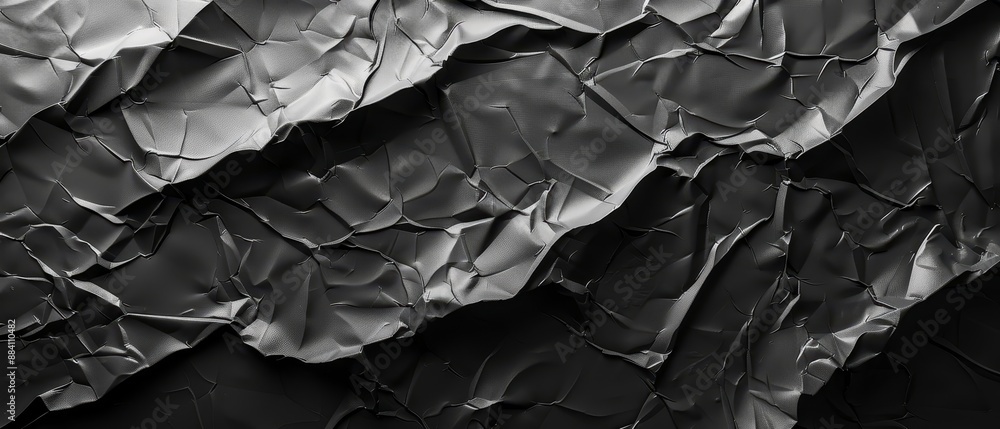 A black-and-white image of an art piece resembling metal foil sculpture A black-and-white image of an art piece resembling metal foil sculpture